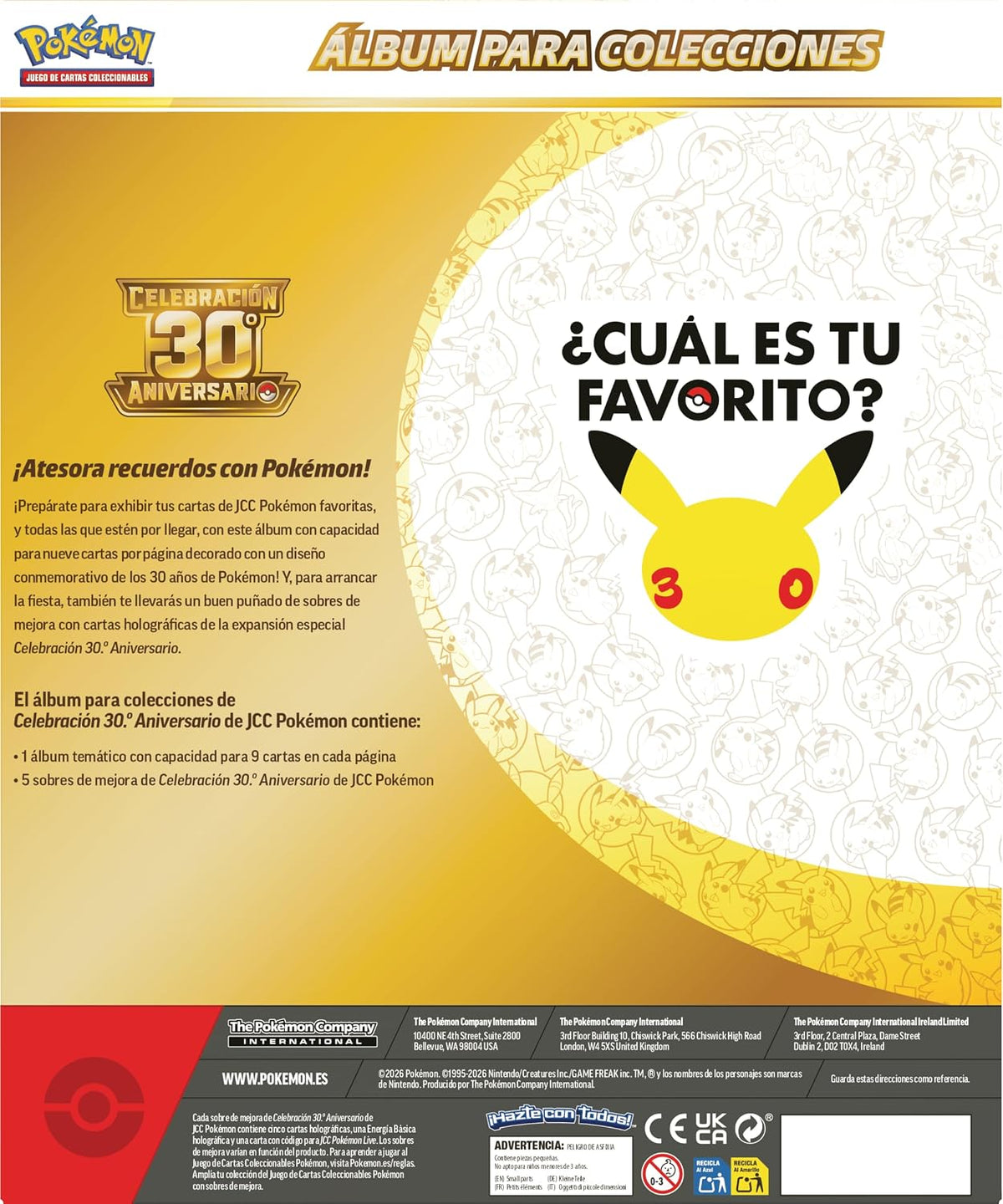 Colección Binder 30 Aniversario Pokemon